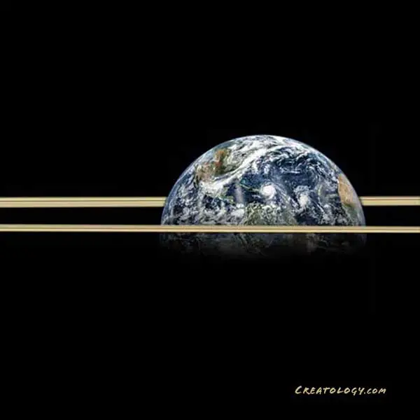 The rings of Saturn fantastically surround Earth in this compilation of two famous NASA images. The pro-green message here is, after we reverse the harm of climate change and fix other worldly problems, then we can do really special things.